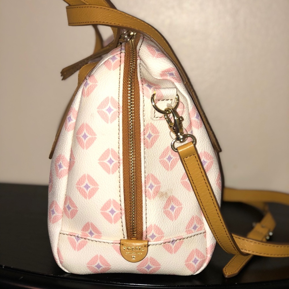 Fossil Sydney Signature Satchel,Canvas/Or Pu - image 4